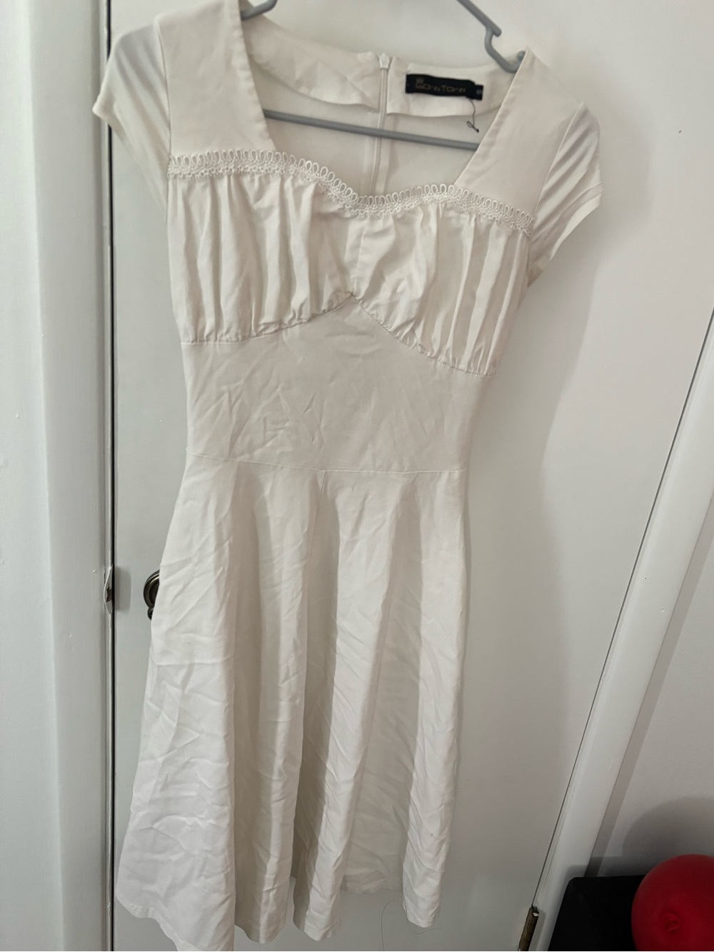 Ivory Fit-and-Flare Dress - Classic Cap Sleeve Style